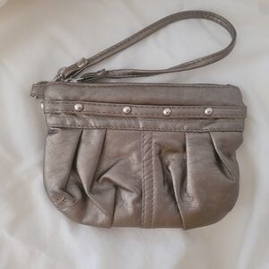 Metallic Wristlet or Cosmetic Bag